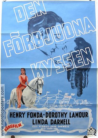 Chad Hanna 1941 movie poster Henry Fonda Dorothy Lamour Linda Darnell