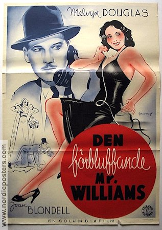 Den förbluffande Mr Williams 1940 poster Melvyn Douglas Joan Blondell Telefoner