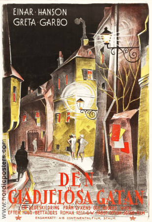 Die freudlose Gasse 1925 movie poster Asta Nielsen Greta Garbo Einar Hanson GW Pabst Eric Rohman art