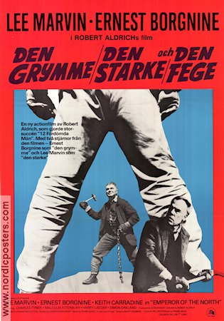 Den grymme den starke och den fege 1973 poster Lee Marvin Ernest Borgnine