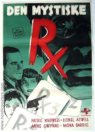 Den mystiske RX 1942 poster Patric Knowles Anne Gwynne