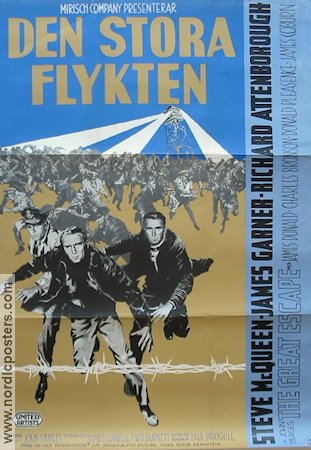 The Great Escape 1963 movie poster Steve McQueen James Garner Richard Attenborough John Sturges Find more: Nazi