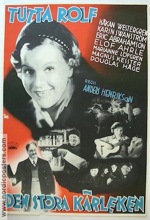 Den stora kärleken 1938 poster Tutta Rolf