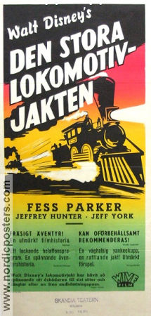 The Great Locomotive Chase 1956 movie poster Fess Parker Jeffrey Hunter Jeff York Francis D Lyon
