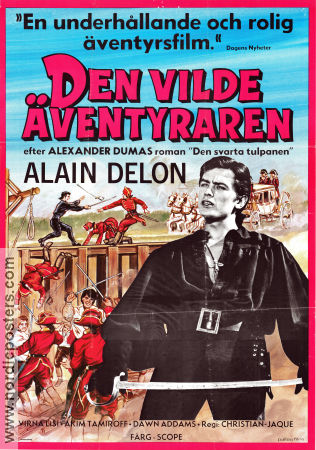 La tulipe noire 1964 movie poster Alain Delon Virna Lisi Dawn Addams Christian-Jaque Sword and sandal