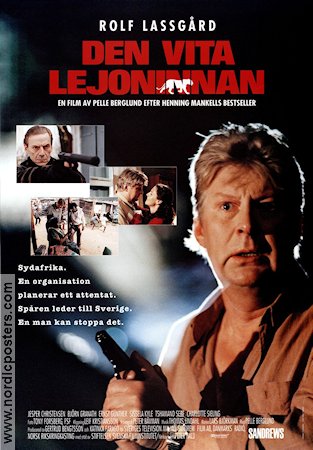 Den vita lejoninnan 1996 movie poster Rolf Lassgård Ernst Günther Pelle Berglund Writer: Henning Mankell Cats