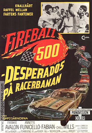 Fireball 500 1966 movie poster Frankie Avalon Fabian Cars and racing