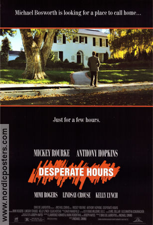 Desperate Hours 1990 poster Mickey Rourke Anthony Hopkins Michael Cimino