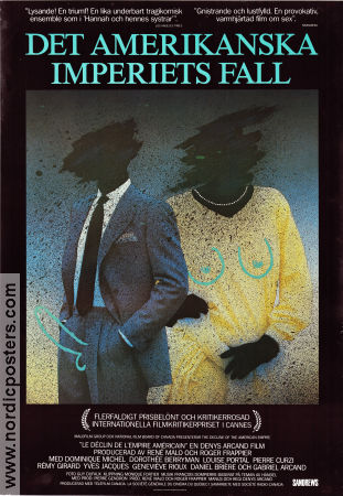 Det amerikanska imperiets fall 1986 poster Dominique Michel Denys Arcand Konstaffischer Filmen från: Canada