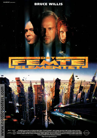 Det femte elementet 1997 poster Bruce Willis Gary Oldman Milla Jovovich Luc Besson