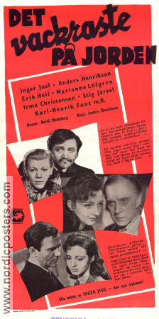 Det vackraste på jorden 1947 movie poster Inger Juel Erik Hell Marianne Löfgren Stig Järrel Anders Henrikson
