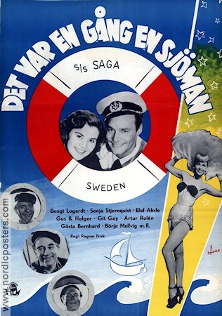 Det var en gång en sjöman 1951 movie poster Bengt Logardt Sonja Stjernquist Git Gay Ragnar Frisk