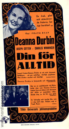 Hers To Hold 1943 movie poster Deanna Durbin Joseph Cotten Frank Ryan
