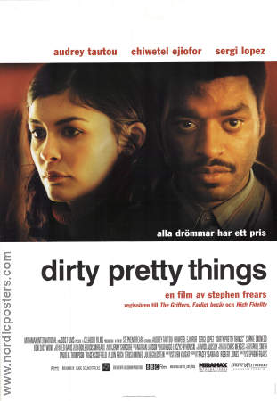 Dirty Pretty Things 2003 movie poster Audrey Tautou Chiwetel Ejiofor Stephen Frears