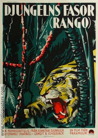 Rango 1931 movie poster Ernest N Schoedsack Documentaries