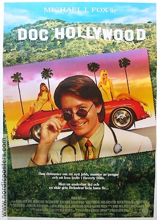 Doc Hollywood 1991 movie poster Michael J Fox Woody Harrelson Julie Warner Michael Caton-Jones Cars and racing