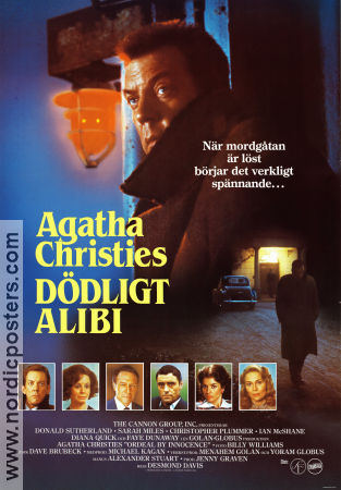 Ordeal By Innocence 1984 movie poster Donald Sutherland Faye Dunaway Desmond Davis Writer: Agatha Christie