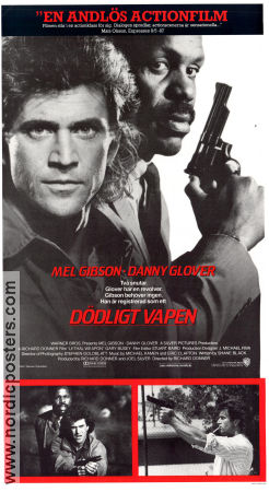 Lethal Weapon 1987 movie poster Mel Gibson Danny Glover Gary Busey Richard Donner Guns weapons Police and thieves