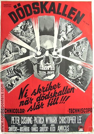 Dödskallen 1965 poster Peter Cushing Christopher Lee