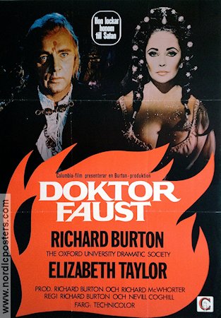Doctor Faustus 1967 movie poster Elizabeth Taylor Richard Burton Nevill Coghill