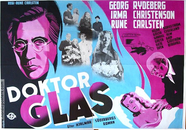 Doktor Glas 1942 poster Georg Rydeberg Irma Christenson Text: Hjalmar Söderberg