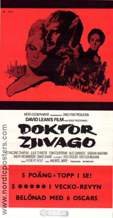 Doctor Zhivago 1965 movie poster Omar Sharif Julie Christie Rod Steiger Alec Guinness Geraldine Chaplin David Lean Writer: Boris Pasternak
