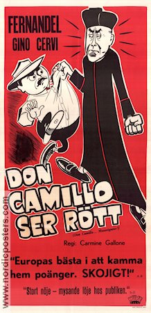 Don Camillo monseigneur! 1962 movie poster Fernandel Politics