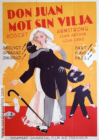 Don Juan mot sin vilja 1931 poster Robert Armstrong Jean Arthur Vin Moore