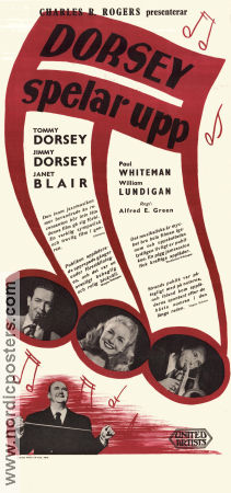 The Fabulous Dorseys 1947 movie poster Tommy Dorsey Paul Whiteman Janet Blair Alfred E Green Jazz