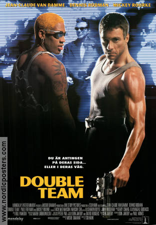 Double Team 1997 poster Jean-Claude Van Damme Dennis Rodman Mickey Rourke Hark Tsui Kändisar