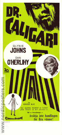 The Cabinet of Caligari 1962 movie poster Glynis Johns Dan O´Herlihy Richard Davalos Roger Kay