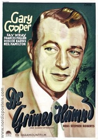 One Sunday Afternoon 1933 movie poster Gary Cooper Fay Wray