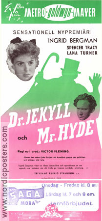 Dr Jekyll and Mr Hyde 1943 poster Spencer Tracy Ingrid Bergman Lana Turner Victor Fleming Text: Robert Louis Stevenson