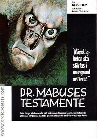 Dr Mabuses testamente 1933 poster Fritz Lang Konstaffischer