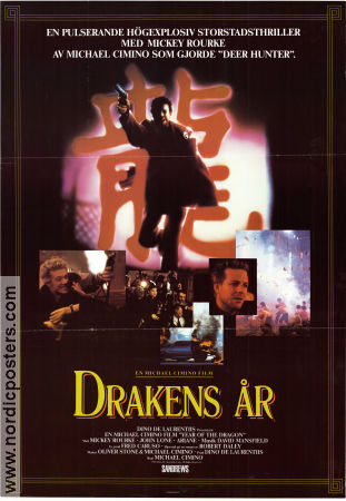 Year of the Dragon 1985 movie poster Mickey Rourke John Lone Ariane Michael Cimino Asia Mafia
