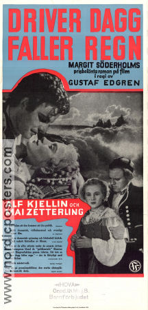 Driver dagg faller regn 1946 poster Mai Zetterling Alf Kjellin Sten Lindgren Gustaf Edgren