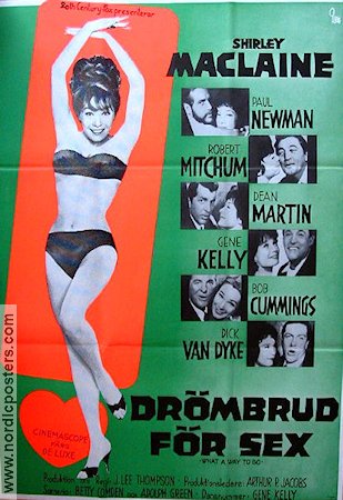 Drömbrud för sex 1964 poster Shirley MacLaine Paul Newman Gene Kelly Damer