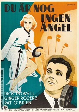 Du är nog ingen ängel 1934 poster Dick Powell Ginger Rogers