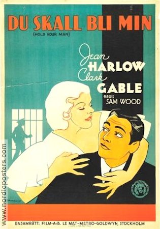 Hold Your Man 1933 movie poster Jean Harlow Clark Gable