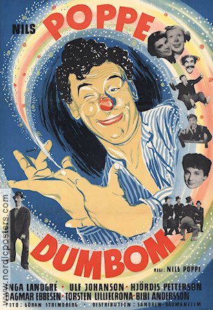 Dumbom 1953 poster Inga Landgré Hjördis Petterson Nils Poppe Cirkus