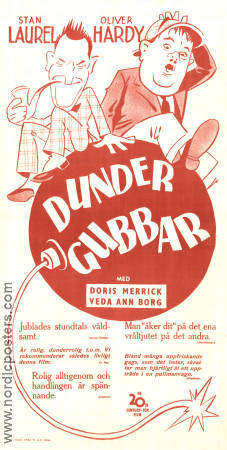 Dundergubbar 1944 poster Laurel and Hardy Helan och Halvan
