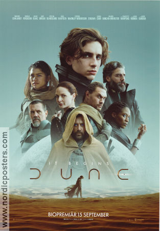 Dune 2021 movie poster Timothée Chalamet Rebecca Ferguson Zendaya Stellan Skarsgård Denis Villeneuve