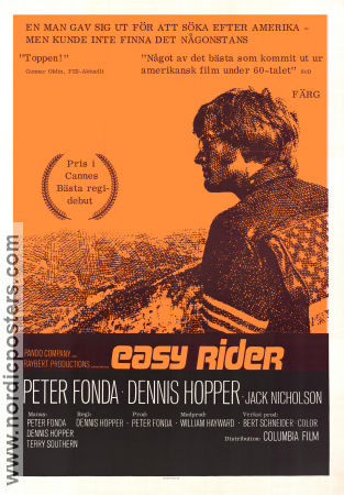 Easy Rider 1969 poster Peter Fonda Jack Nicholson Dennis Hopper Motorcyklar Kultfilmer