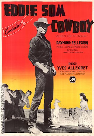 Eddie som cowboy 1960 poster Eddie Constantine Raymond Pellegrin Marie Versini Yves Allégret