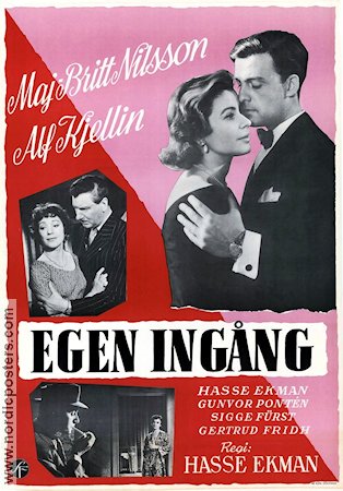 Egen ingång 1956 movie poster Maj-Britt Nilsson Alf Kjellin