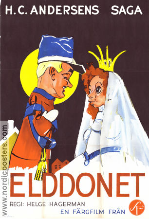 Elddonet 1951 movie poster Bengt Eklund Helge Hagerman Writer: H C Andersen Animation
