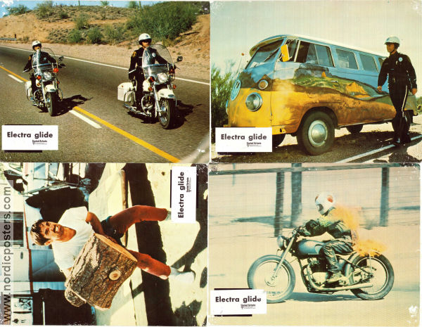 Electra Glide in Blue 1973 lobby card set Robert Blake Billy Green Bush Mitchell Ryan James William Guercio Motorcycles