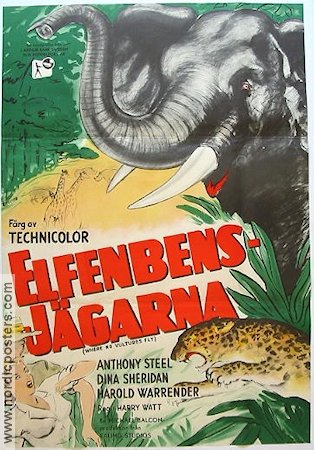 Elfenbensjägarna 1952 poster Anthony Steel