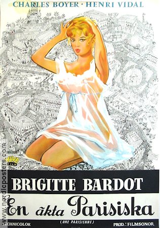 Une Parisienne 1958 movie poster Brigitte Bardot Charles Boyer Henri Vidal Ladies