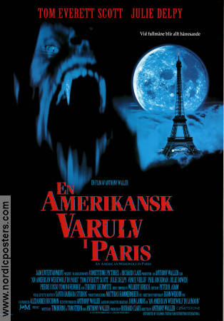 En amerikansk varulv i Paris 1997 poster Tom Everett Scott Julie Delpy Vince Vieluf Anthony Waller